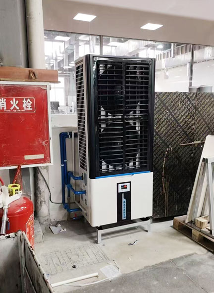 注塑廠房車間安裝蒸發(fā)冷省電空調(diào)-立式軸流雙風(fēng)口，制冷降溫