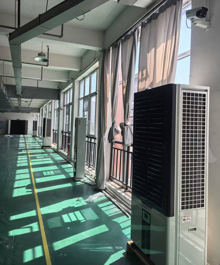 廠房車間制冷降溫，安裝蒸發(fā)冷省電空調(diào)-立式軸流雙風(fēng)口
