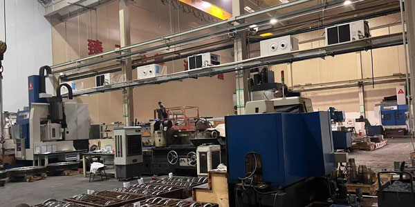齒輪廠車間降溫使用工業(yè)蒸發(fā)冷省電空調(diào)，用電量只需傳統(tǒng)空1/6